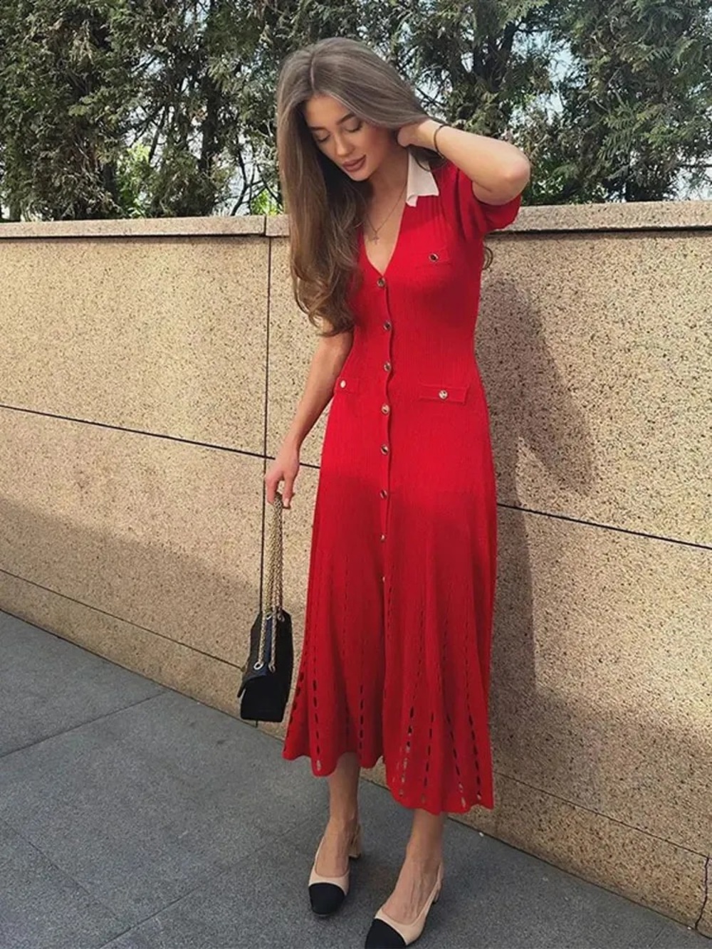 Sandro Teane Knitted Midi Dress - Picture 5 of 14